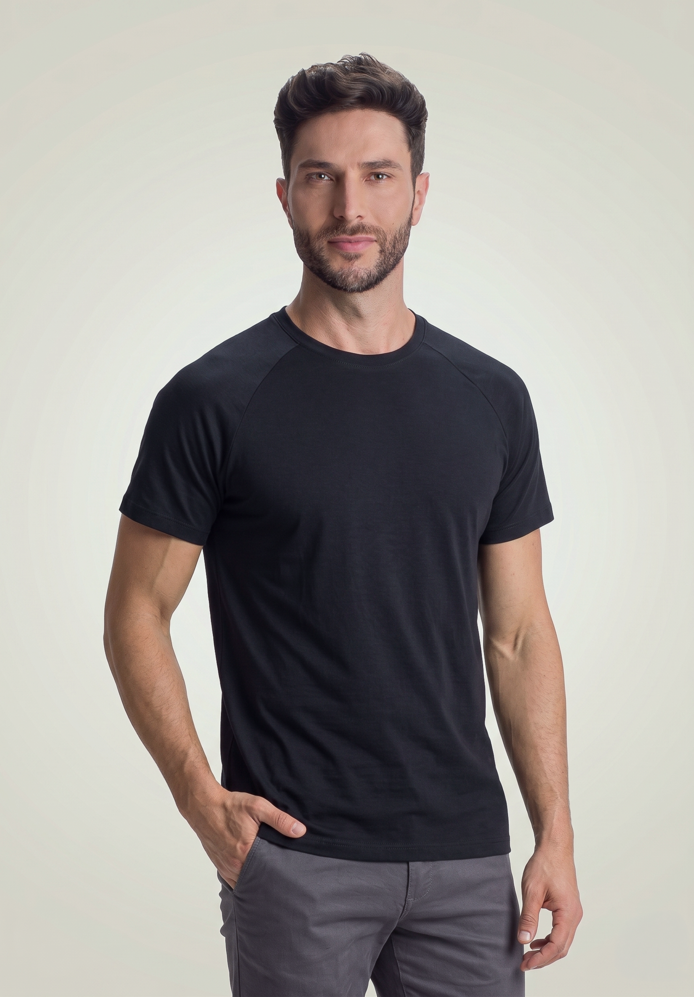 Camiseta Casual Raglan Masculina