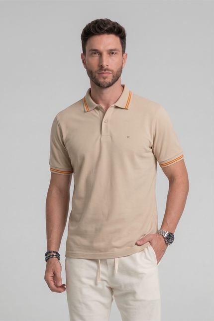 CAMISA POLO COM GOLA LISTRADA