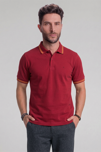 CAMISA POLO COM GOLA LISTRADA