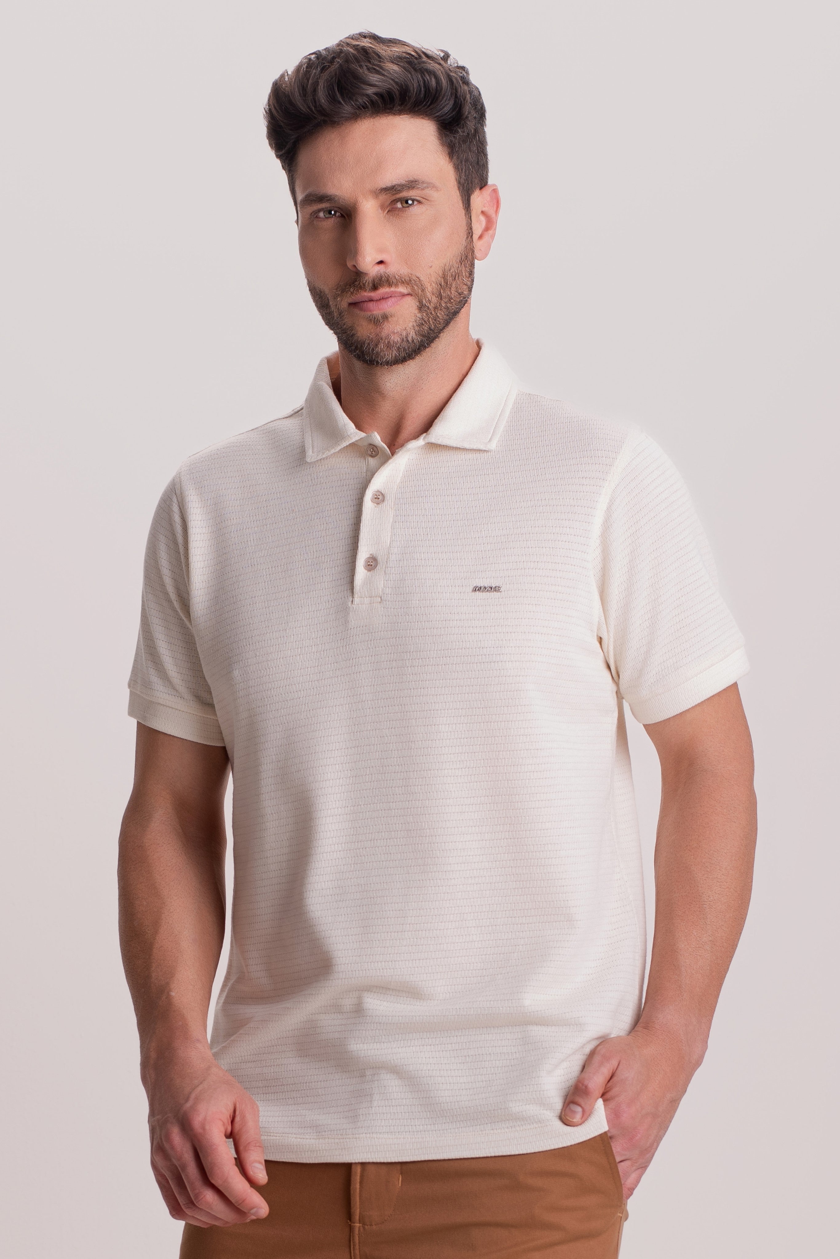 Polo Masculina em Tricot Puntili