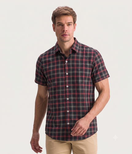 Camisa Tinker Xadrez Manga Curta
