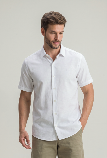 Camisa Manga Curta Cotton Pinpoint Span