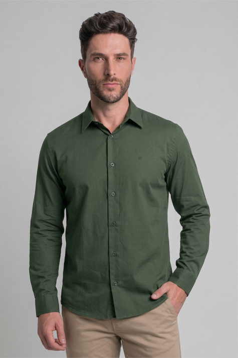 CAMISA BÁSICA ACETINADA COM MANGAS LONGAS