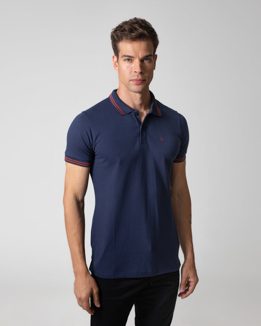 [Miki] POLO ネイビー M Camisa Polo Básica em Piquet Masculina | Mioche – Mioche Oficial