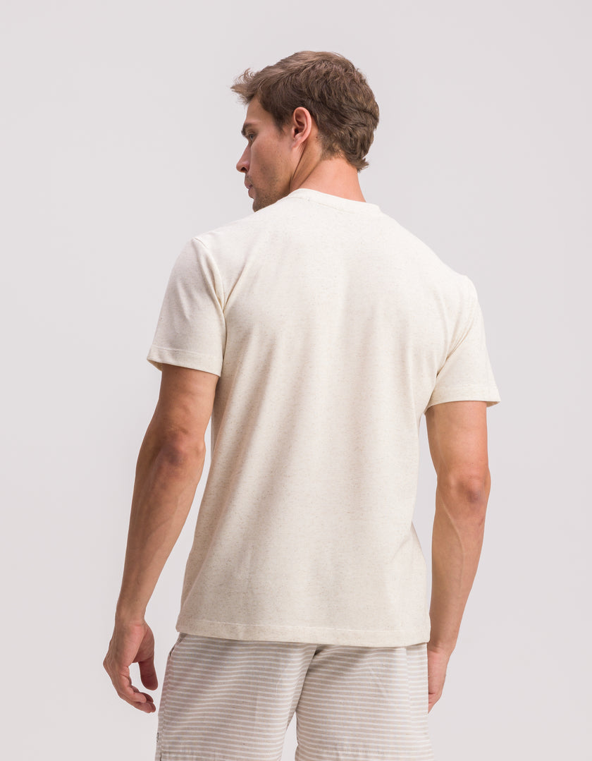 T-SHIRT PIQUET MIX LINEN