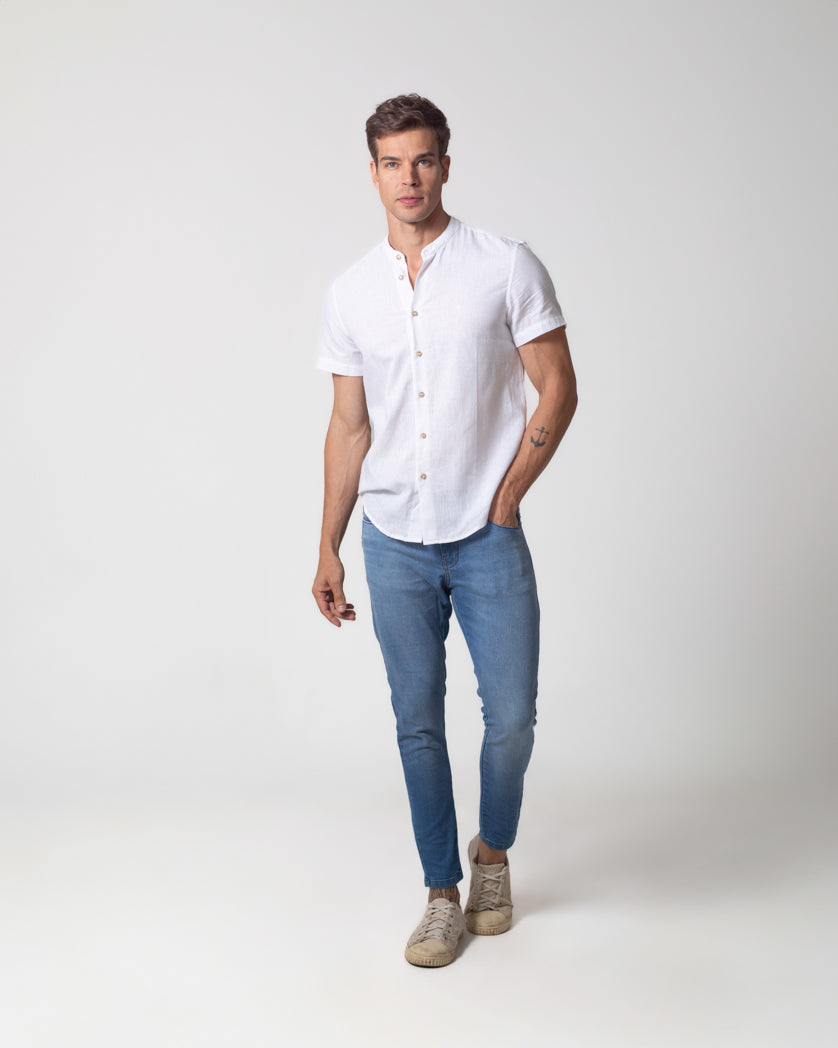 Camisa de Linho Manga Curta Soft