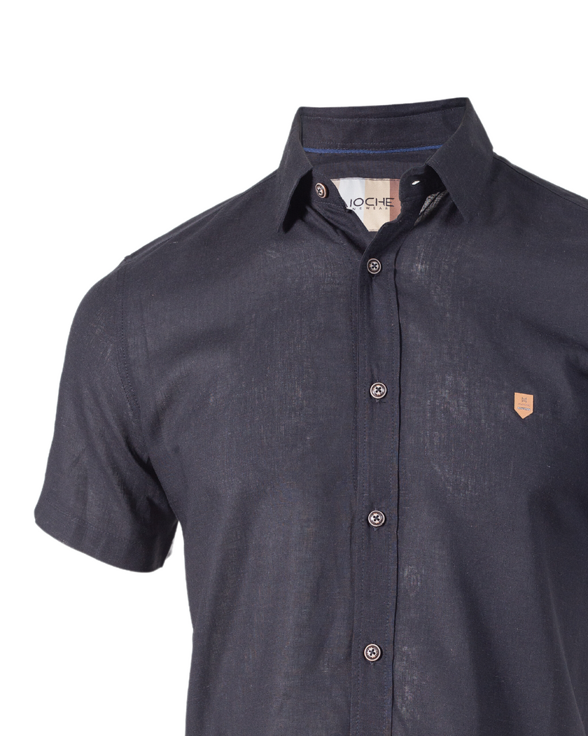 Camisa Linho Manga Curta Garcez