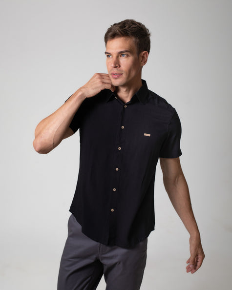 CAMISA MANGA CURTA VISCOSE LINEN LOOK KATE