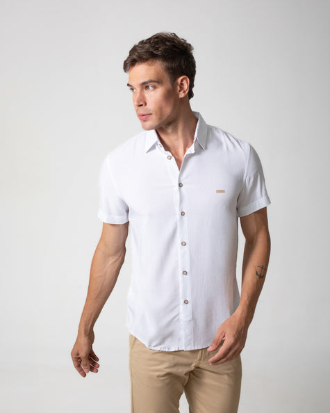 CAMISA MANGA CURTA VISCOSE LINEN LOOK KATE