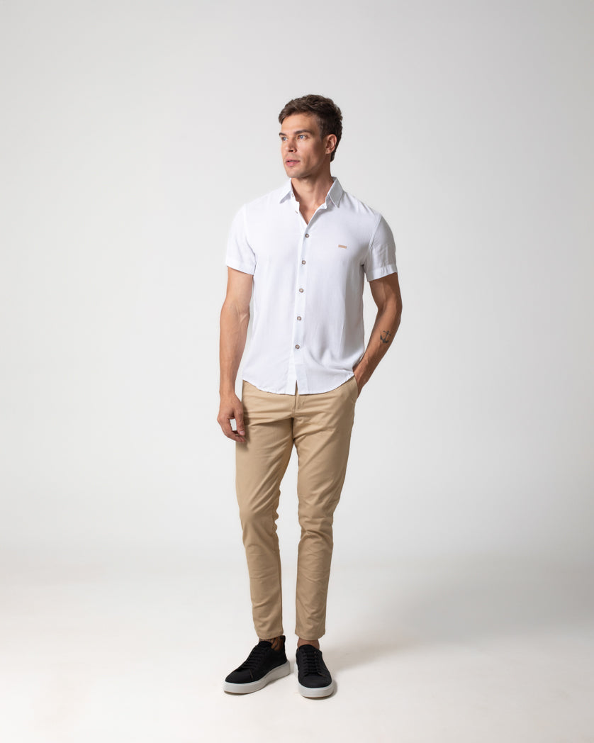 CAMISA MANGA CURTA VISCOSE LINEN LOOK KATE