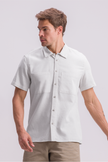CAMISA MILÃO EM LINHO COM MANGAS CURTAS