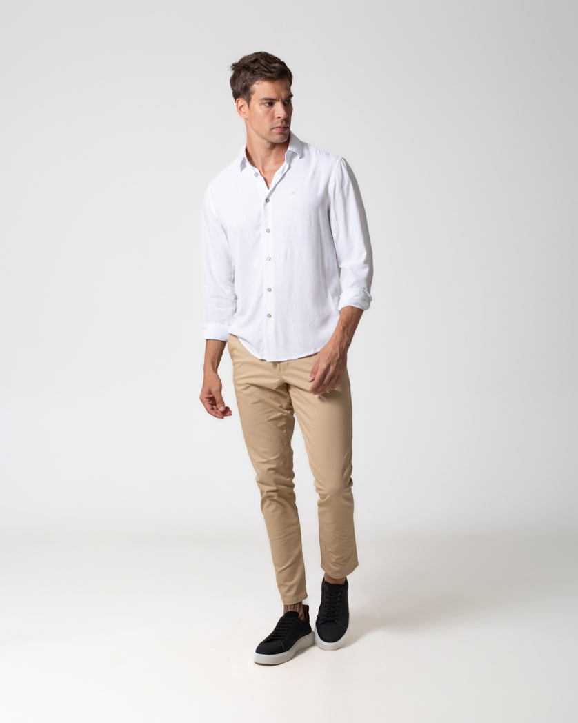 CAMISA MANGA LONGA VISCOSE LINEN LOOK KATE