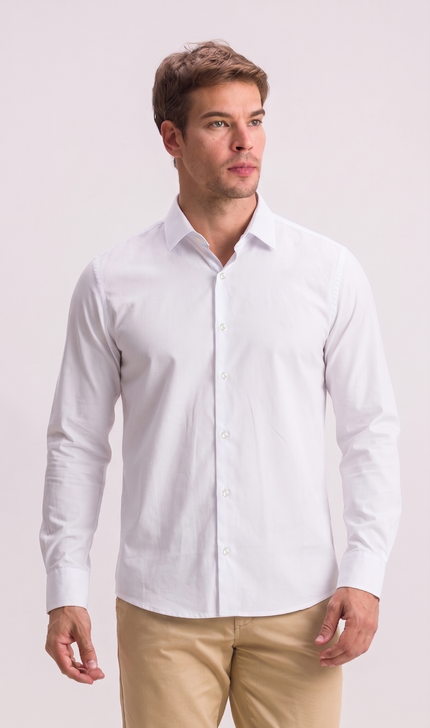 Camisa Manga Longa em Tricoline
