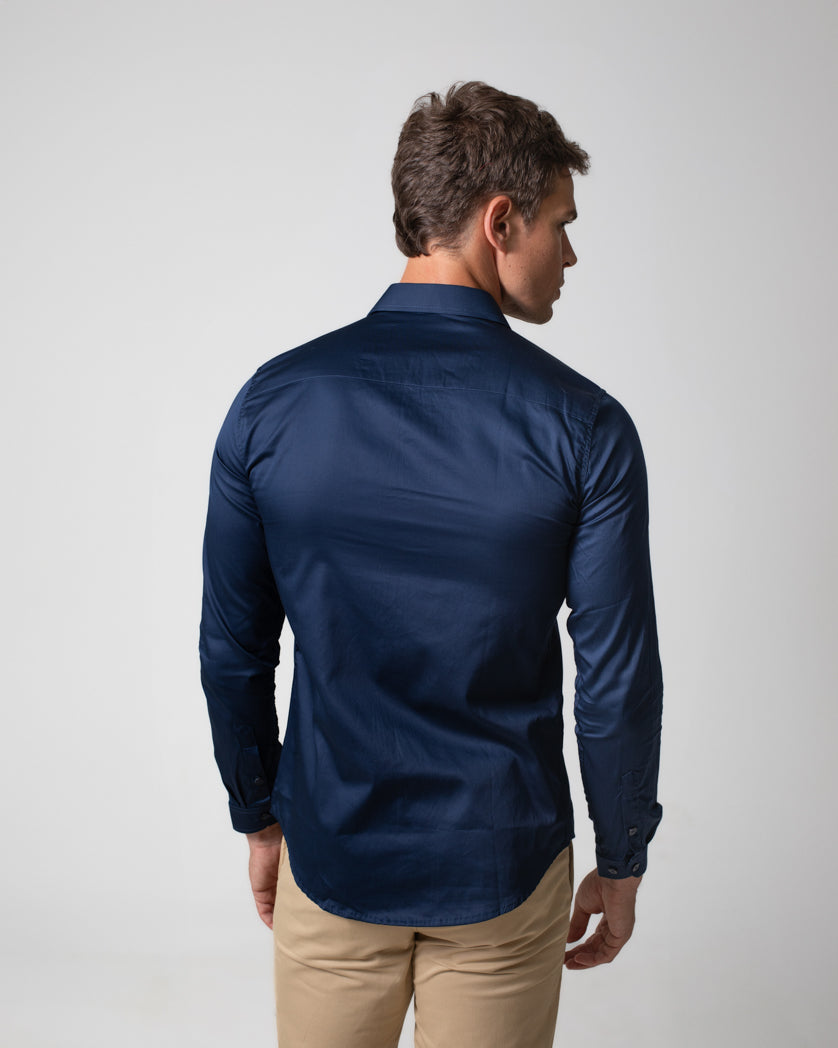 CAMISA MANGA LONGA BÁSICA/ACETINADO