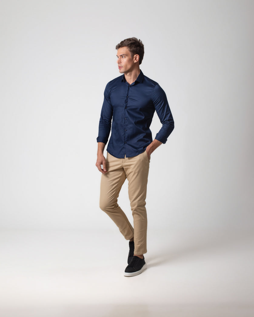 CAMISA MANGA LONGA BÁSICA/ACETINADO