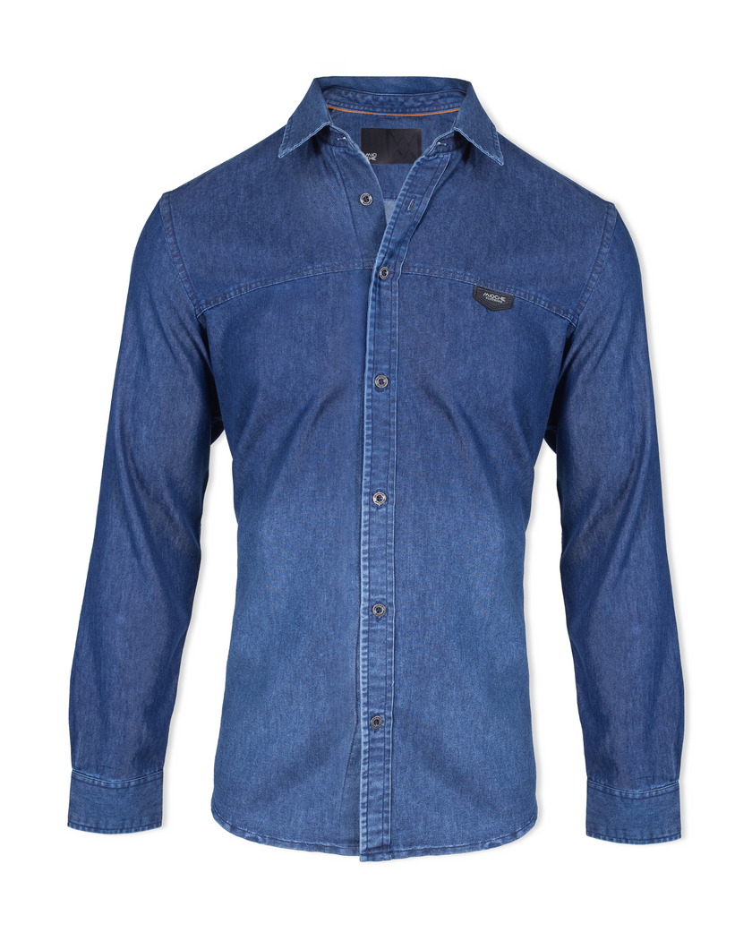 Camisa Jeans Manga Longa