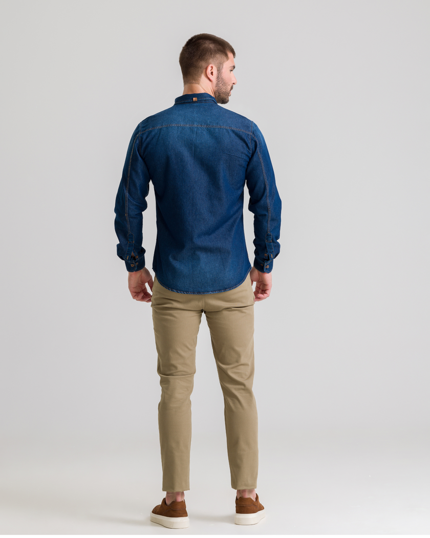 Camisa Manga Longa Jeans