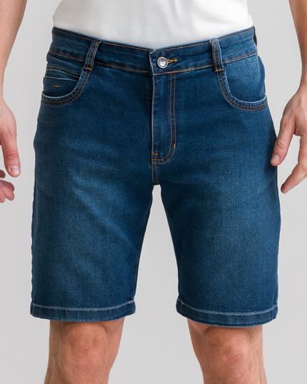 Bermuda Jeans Tradicional Black Blue