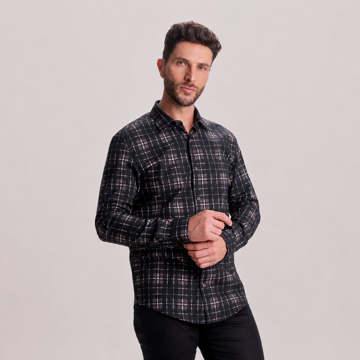 Camisa Masculina Tinker Xadrez Manga Longa