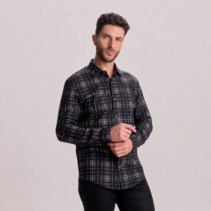 Camisa Masculina Tinker Xadrez Manga Longa