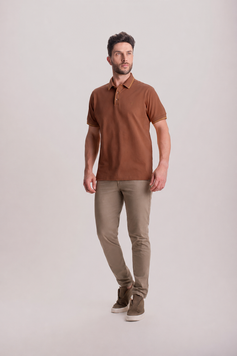 Camisa Polo Masculina em Piquet