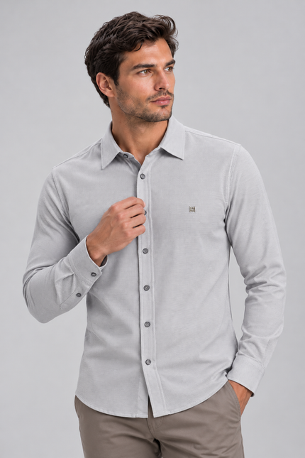 Camisa Masculina Texturizada Manga Longa