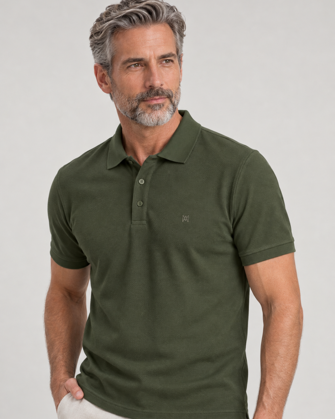 Camisa Polo Masculina Gold D+ Mioche verde-musgo
