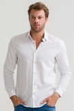 Camisa Manga Longa Básica em Linho