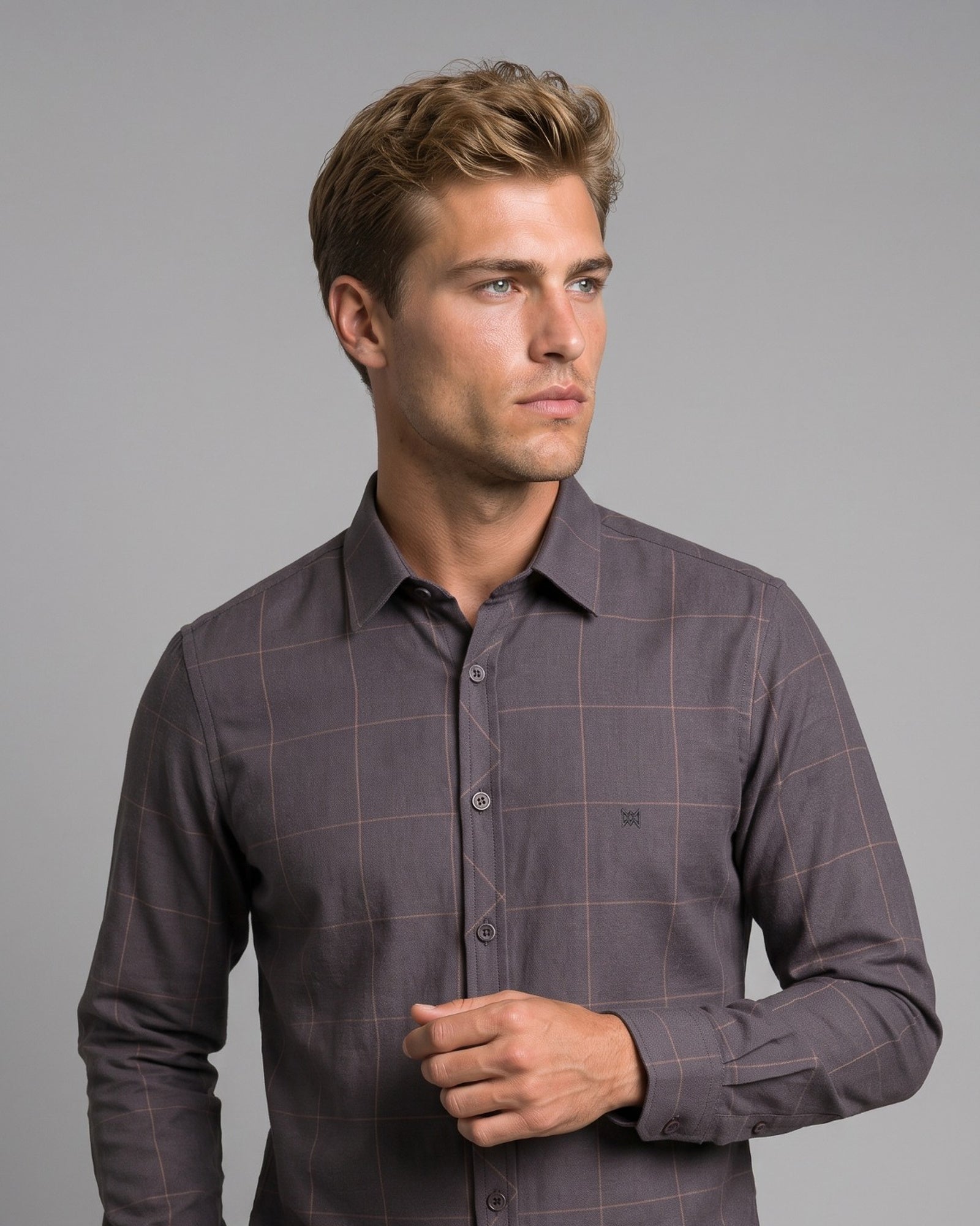Camisa Xadrez Tinker Manga Longa