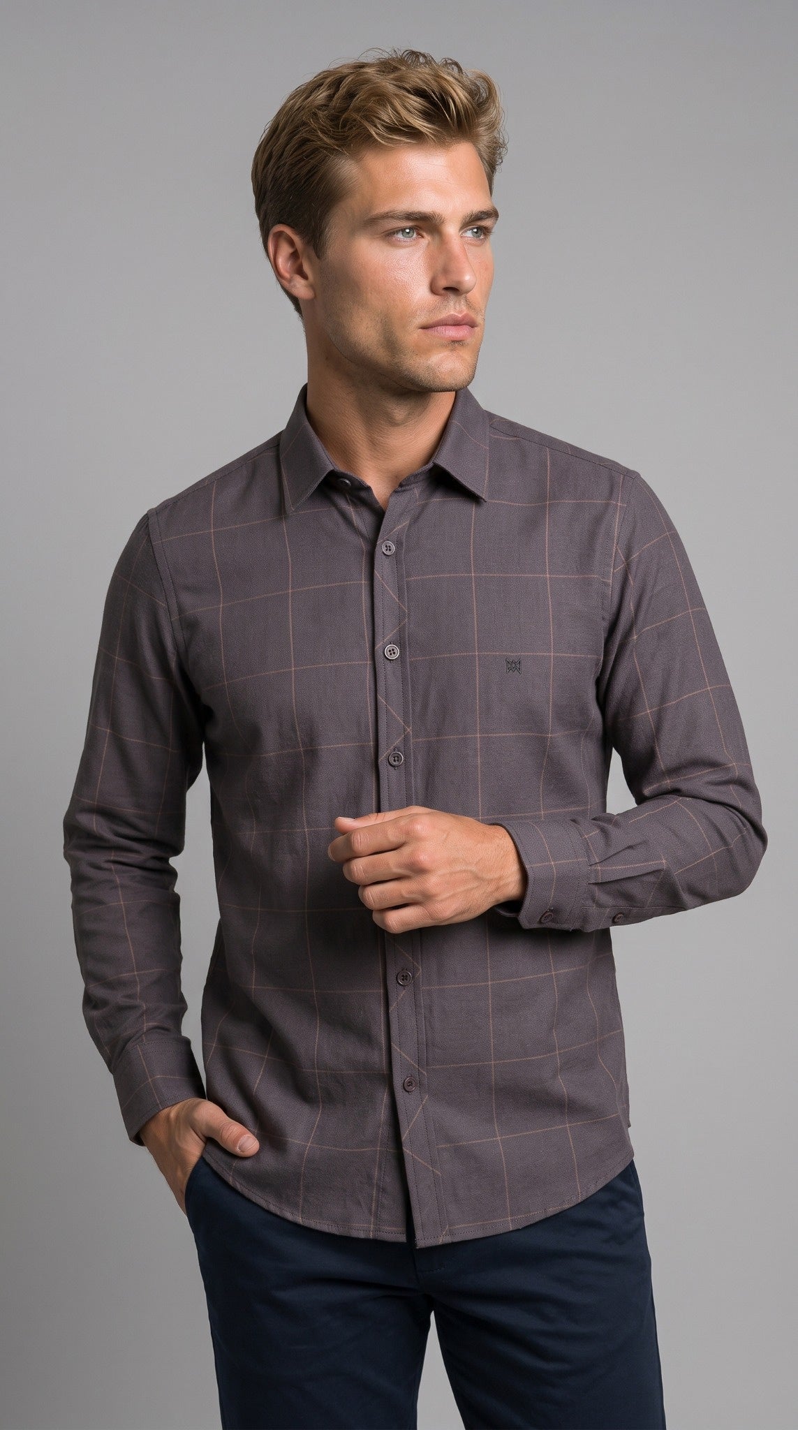 Camisa Xadrez Tinker Manga Longa