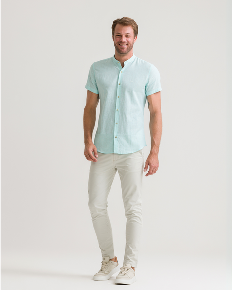 Camisa de Linho Manga Curta Soft